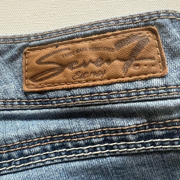 Seven7 Blue Denim with Orange Stitching Size 6 (E3) - Picture 8 of 10